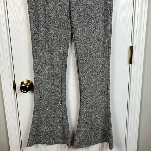 H&M silver metallic bell bottom pants size Lg. Elastic waistband. - Picture 3 of 6